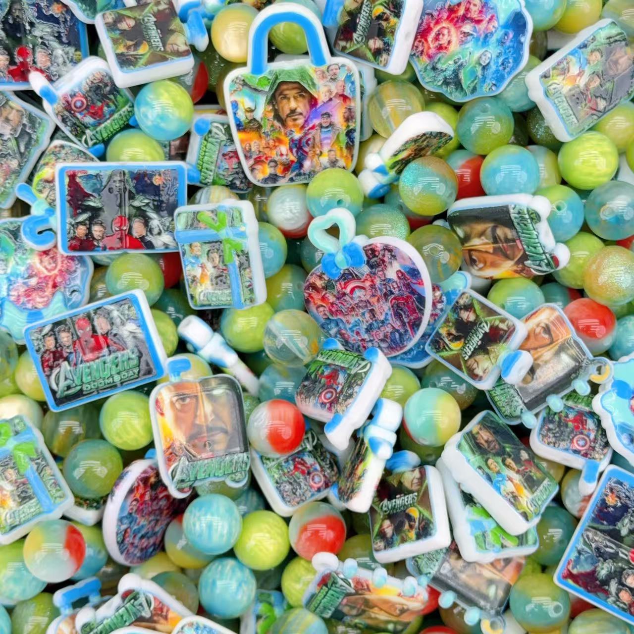 Acrylic Beads - Avengers(for beaded pen, keychains, phone chains)