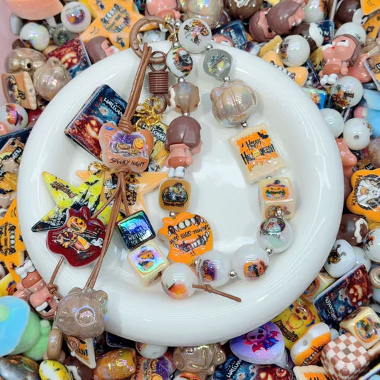 Acrylic Beads – Halloween Mix (for beadable pens, keychains, phone chains)