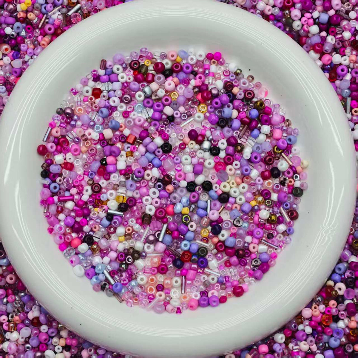 Mini glass beads - purple(for keychains, phone chains,bracelet, necklace）
