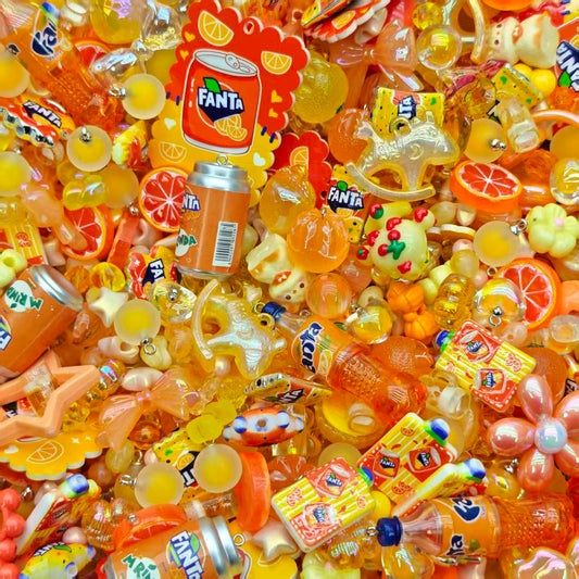Acrylic beads-Orange Fanta (for beadable pens, keychains, phone chains)