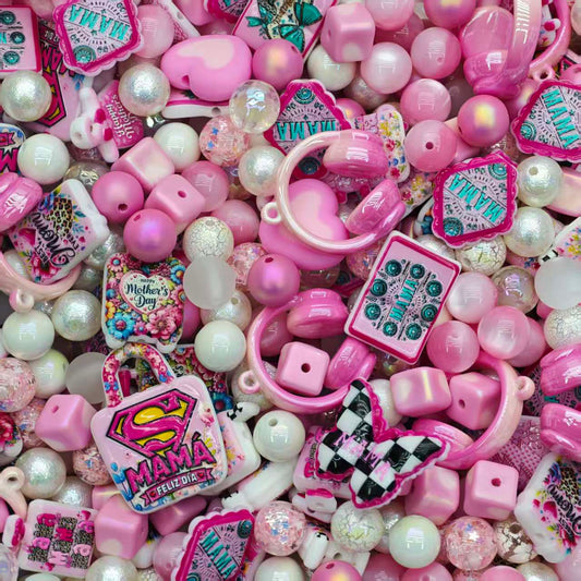Acrylic Beads -Mama (for beadable pens, keychains, phone chains)