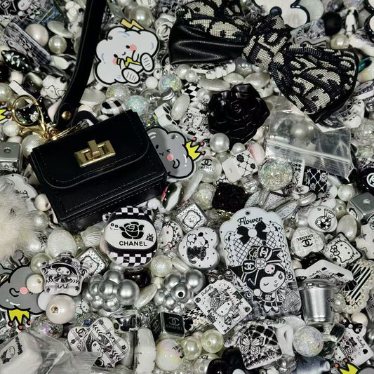 Acrylic beads-Sanrio Black white luxury (for beadable pens, keychains, phone chains