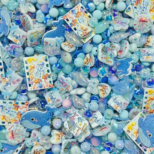 Acrylic Beads -Deep ocean (for beaded pen, keychains, phone chains)