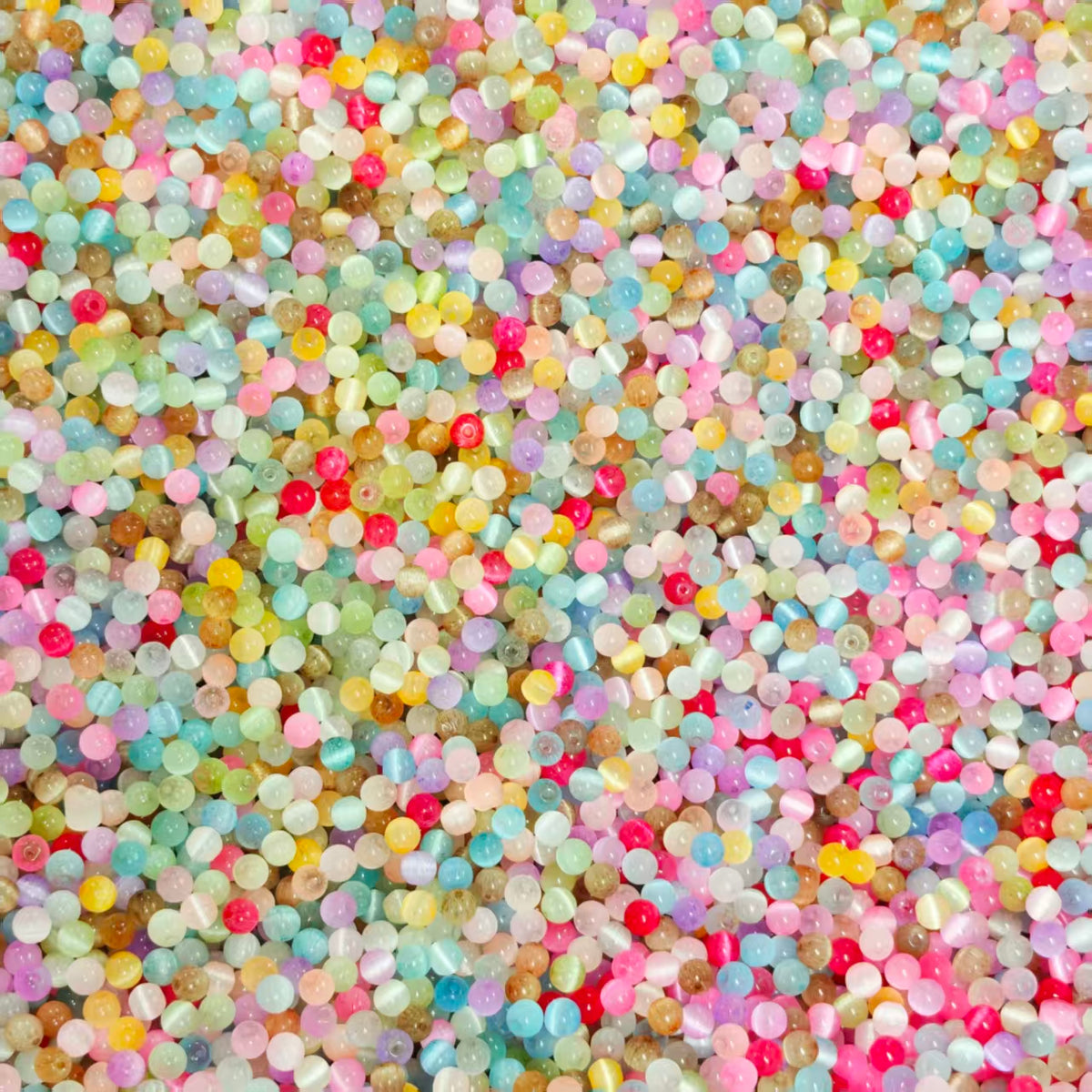 6mm High quality mini glass beads-Cat eye (for keychains, phone chains,bracelet, necklace）