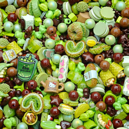 Old friends sale!! Acrylic Beads - Matcha chocolate (for beaded pen, keychains, phone chains)