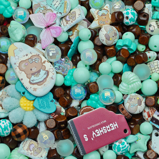 Acrylic beads-Tiffany brown (for beadable pens, keychains, phone chains)