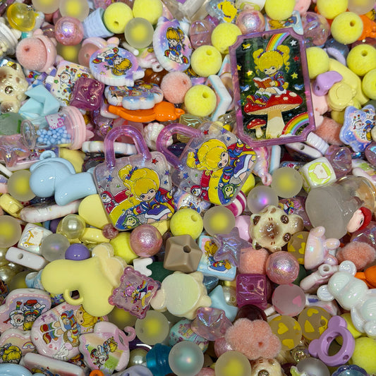 Acrylic beads-Rainbow Brite  (for beadable pens, keychains, phone chains)
