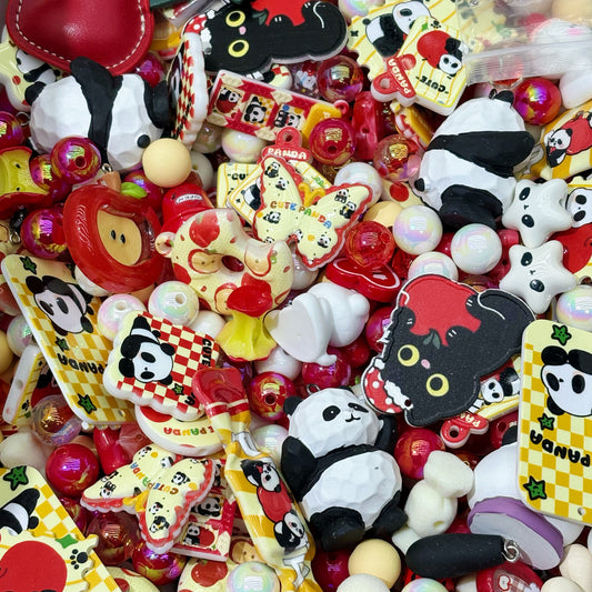 Acrylic beads – Apple panda (for beadable pens, keychains, phone chains
