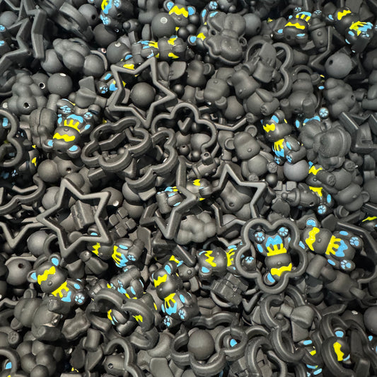 Acrylic Beads - Frosted black (for beadable pens, keychains, phone chains)