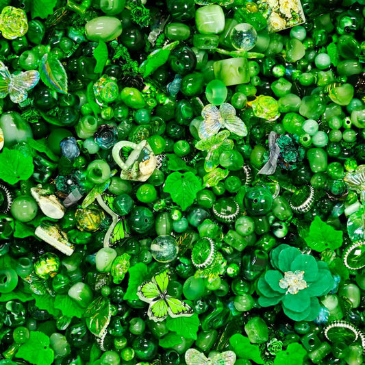 Acrylic Beads -Green flowers (for beaded pen, keychains, phone chains)