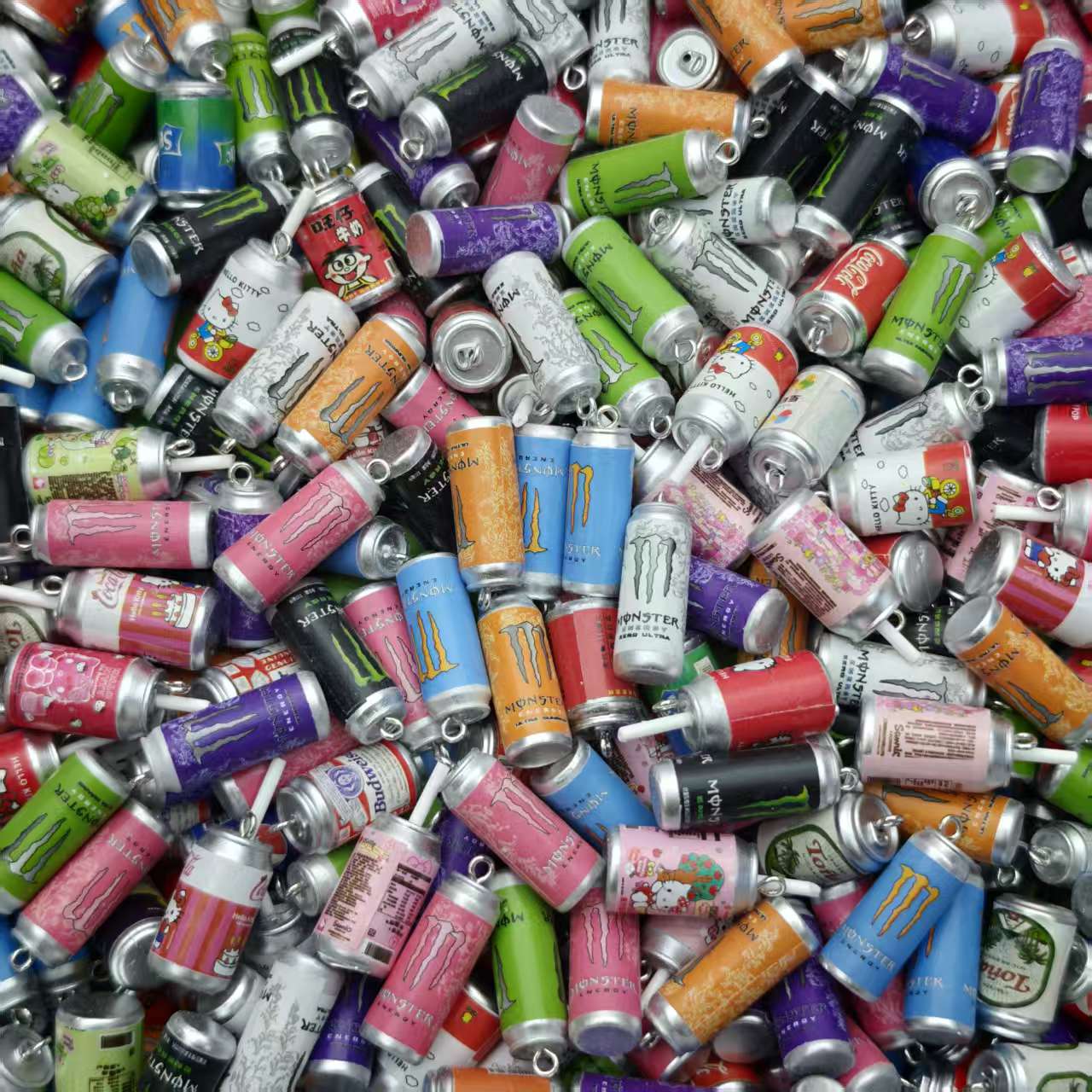 Acrylic charms -mini can (for beadable pens, keychains, phone chains)