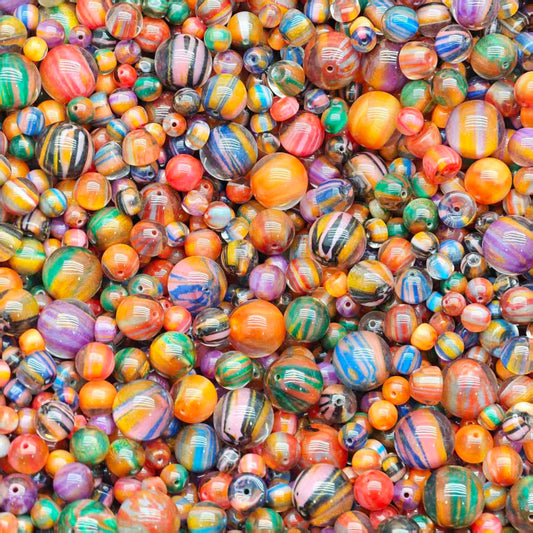 Crazy BOGO！ Resin beads -  Striped beads mix   (for beadable pens, keychains, phone chains)