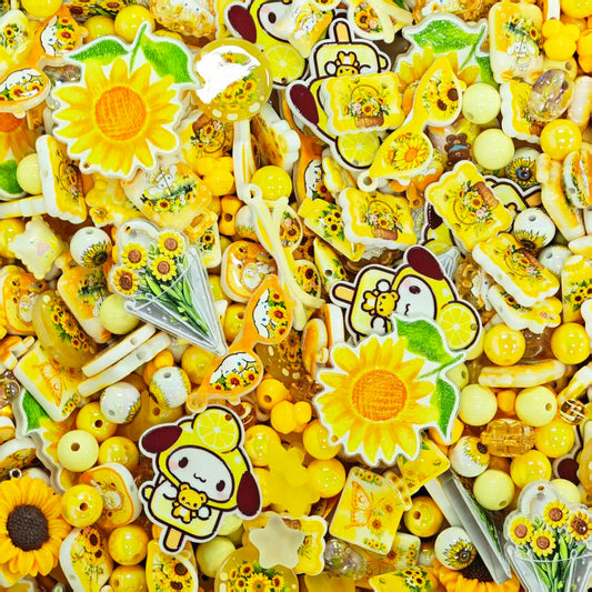 Acrylic beads - Sunflower cinna (for beadable pens, keychains, phone chains)