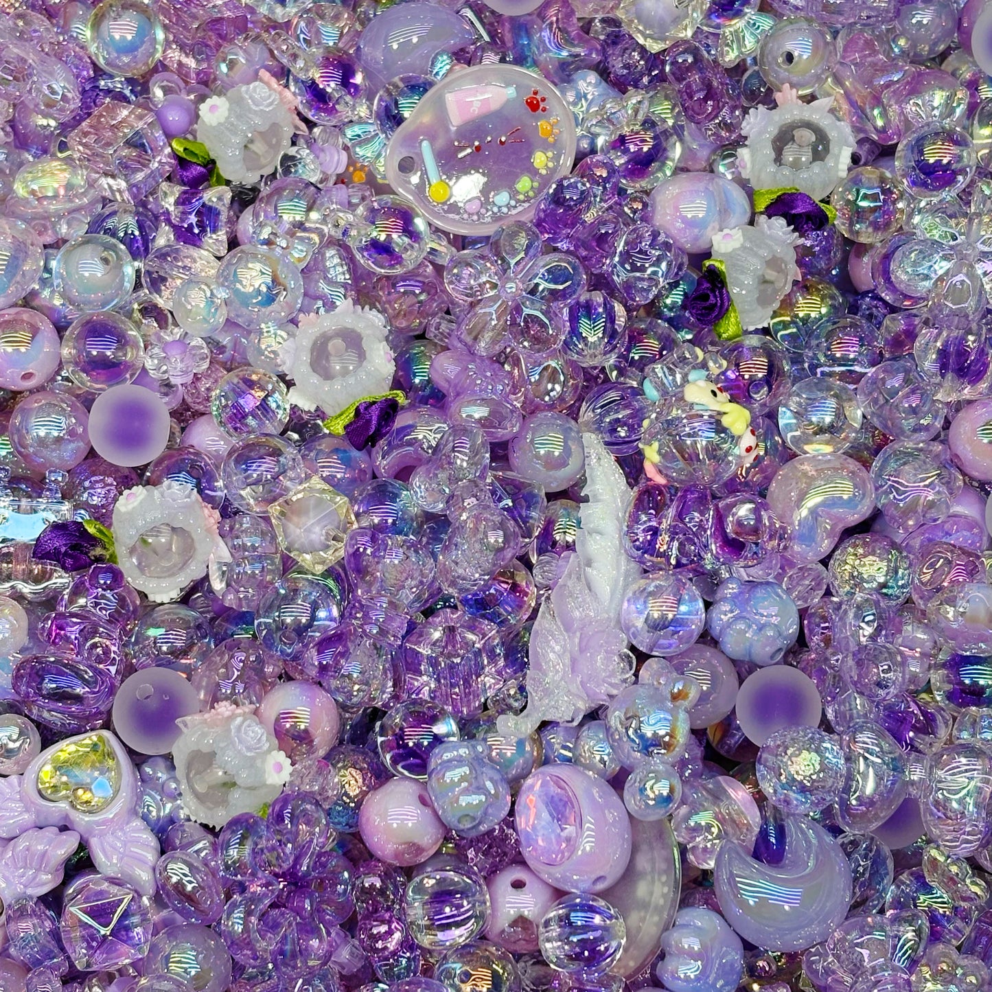 Acrylic beads-Dream purple (for beadable pens, keychains, phone chains)