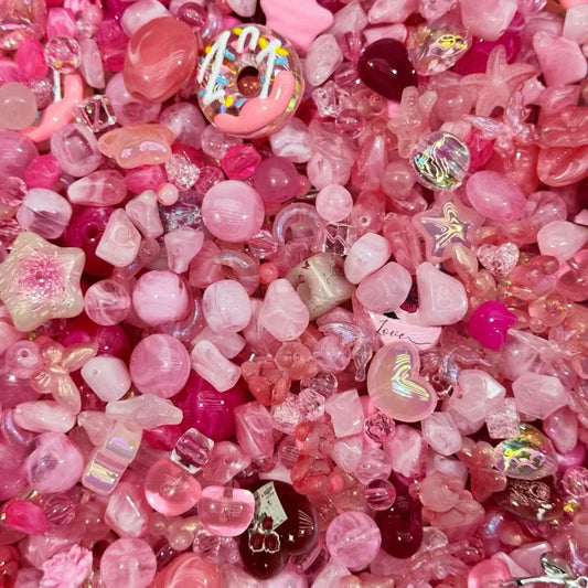Acrylic beads-Rose Pink for beadable pens, keychains, phone chains