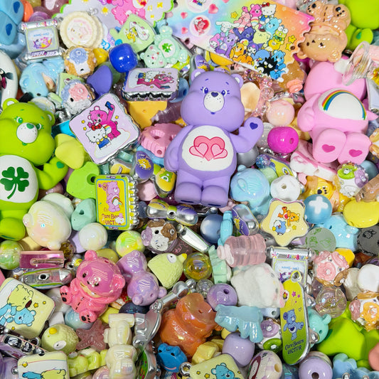 Acrylic beads- Care Bear(for beadable pens, keychains, phone chains)