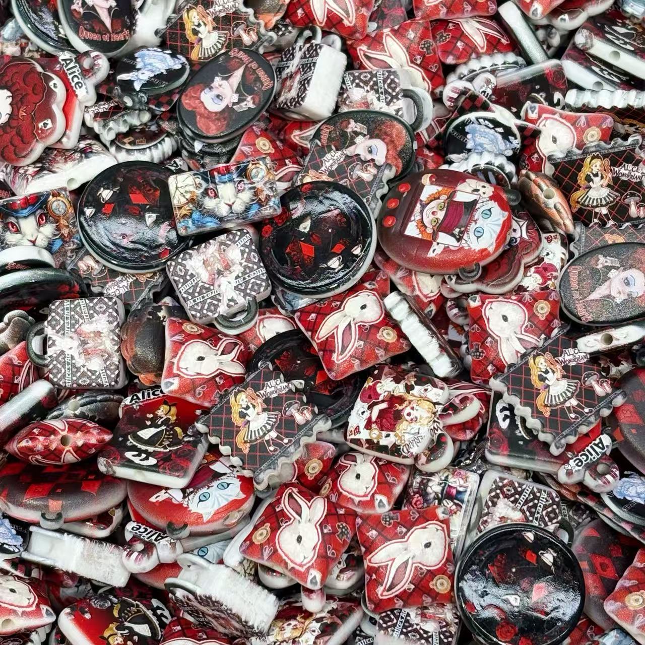 Acrylic beads-Alice (for beadable pens, keychains, phone chains)