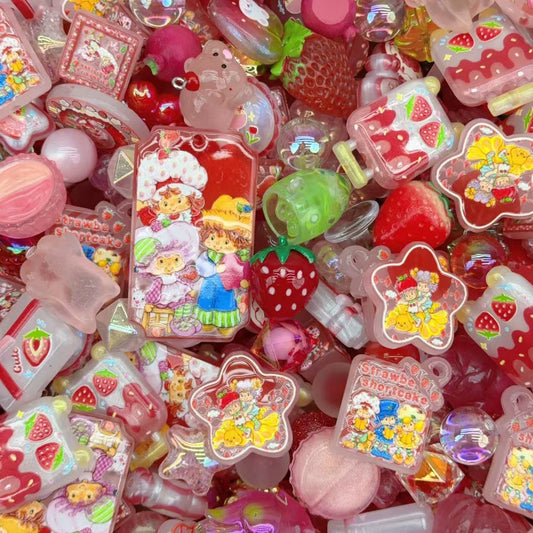 Acrylic Beads -Strawberry shortcake(for beaded pen, keychains, phone chains)