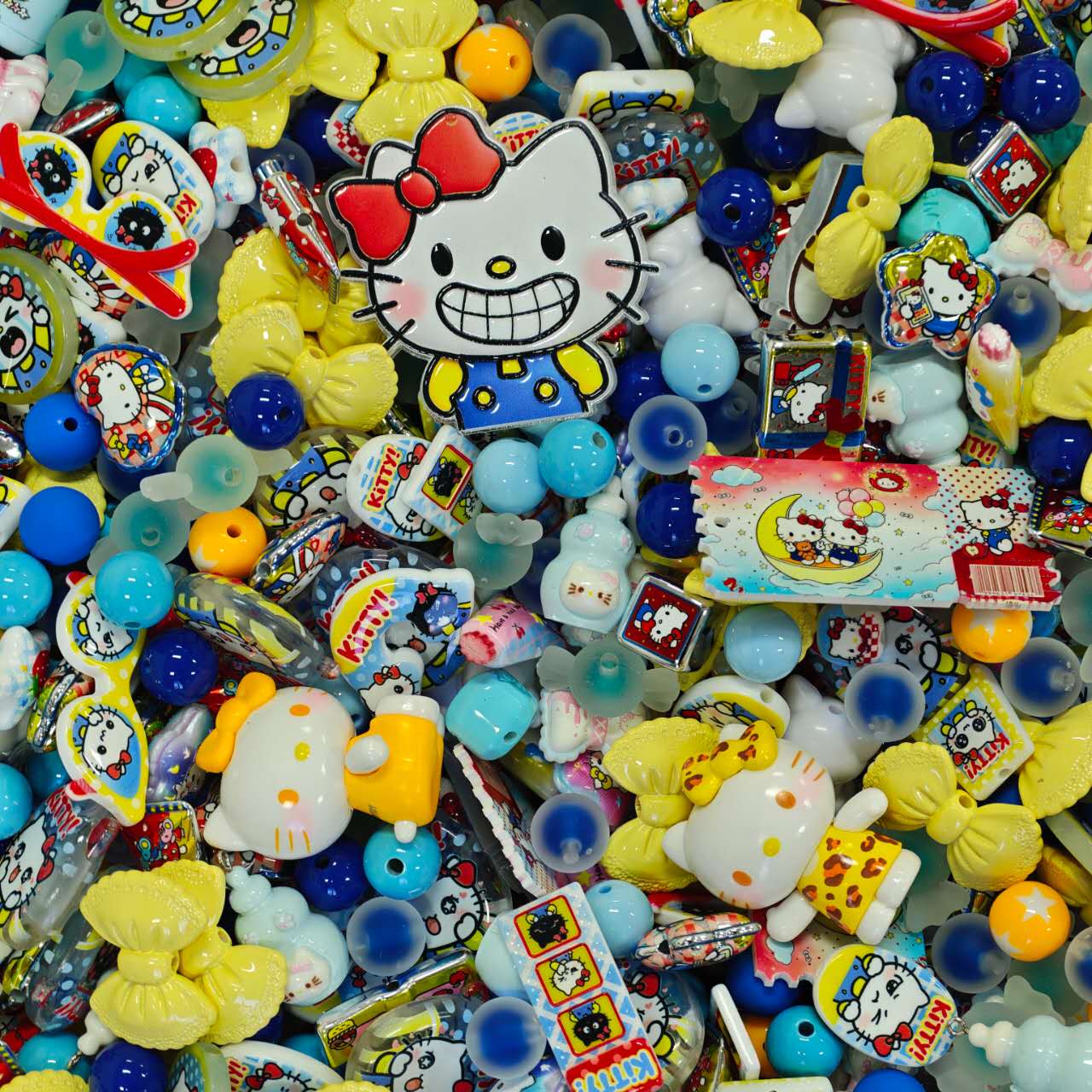 (BOGO)Acrylic Beads -  Angry kitty (for beaded pen, keychains, phone chains）