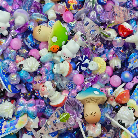 Acrylic Beads -magic mushroom (for beadable pens, keychains, phone chains)