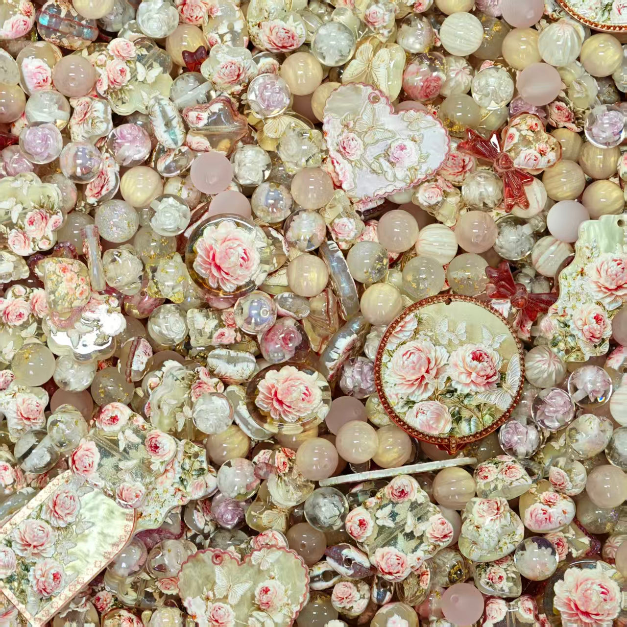 Acrylic Beads -Peony (for beaded pen, keychains, phone chains)