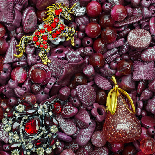 Acrylic beads-Crimson Glow(Red) (for beadable pens, keychains, phone chains)