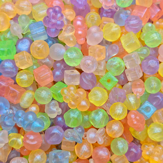 Big sale !!!  Acrylic beads-neon mix (for beadable pens, keychains, phone chains)