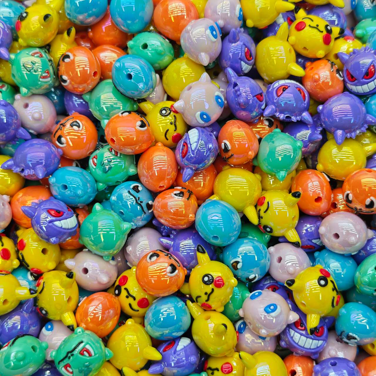 Silicon beads- UV Pokémon  (for beadable pens, keychains, phone chains)