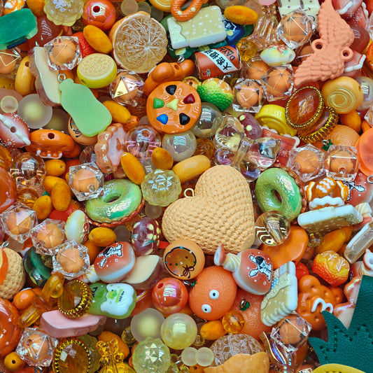 Acrylic beads- Orange mix (for beadable pens, keychains, phone chains)