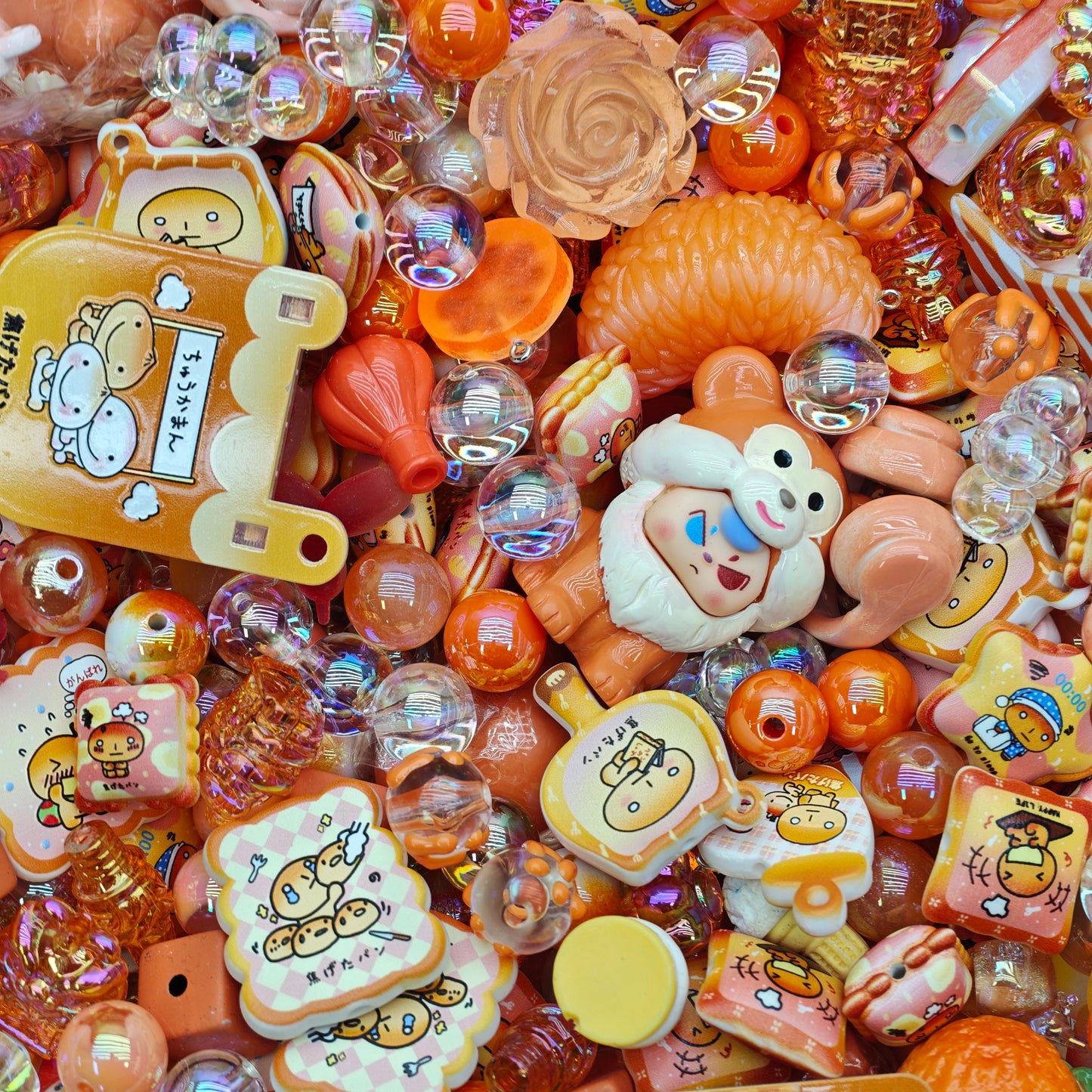 Acrylic beads –  Gudetama orange (for beadable pens, keychains, phone chains)