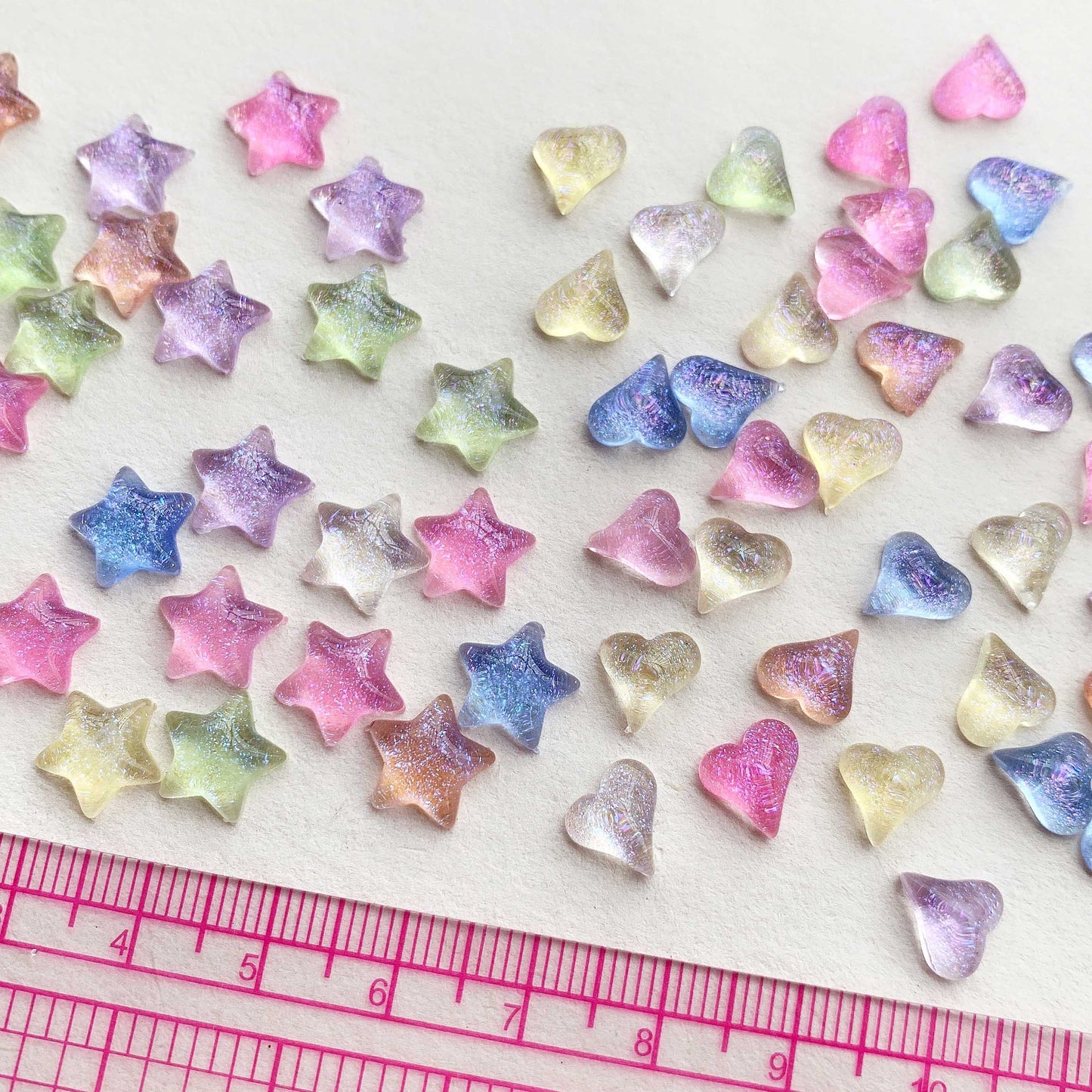 glitter star heart mix