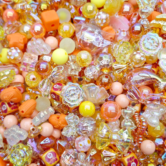 Acrylic beads-Honey Tangerine Amber （Orange）(for beadable pens, keychains, phone chains)
