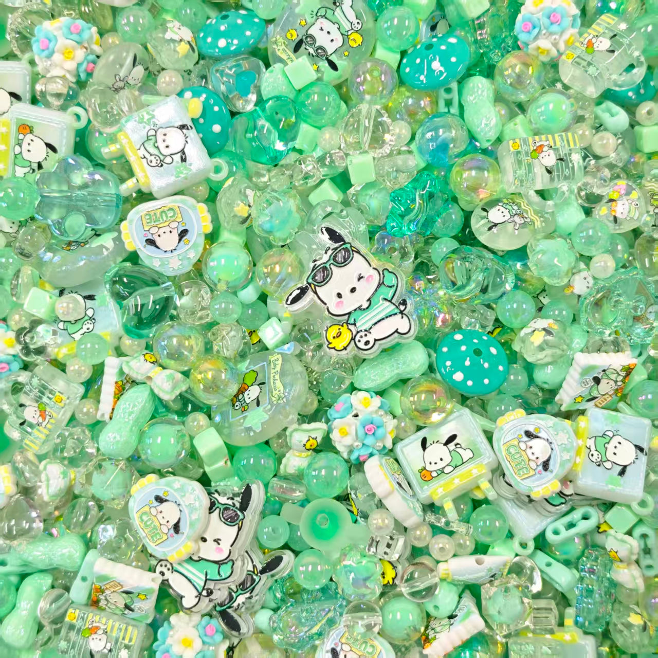 Acrylic Beads -Pocchaco (for keychains, phone chains)