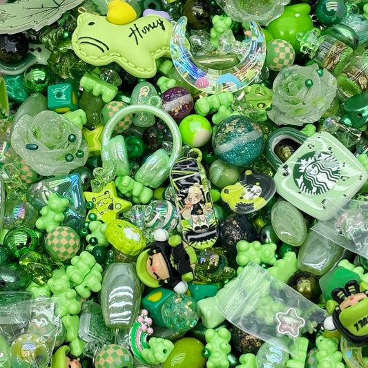 Acrylic beads-Green Wonderland (for beadable pens, keychains, phone chains)