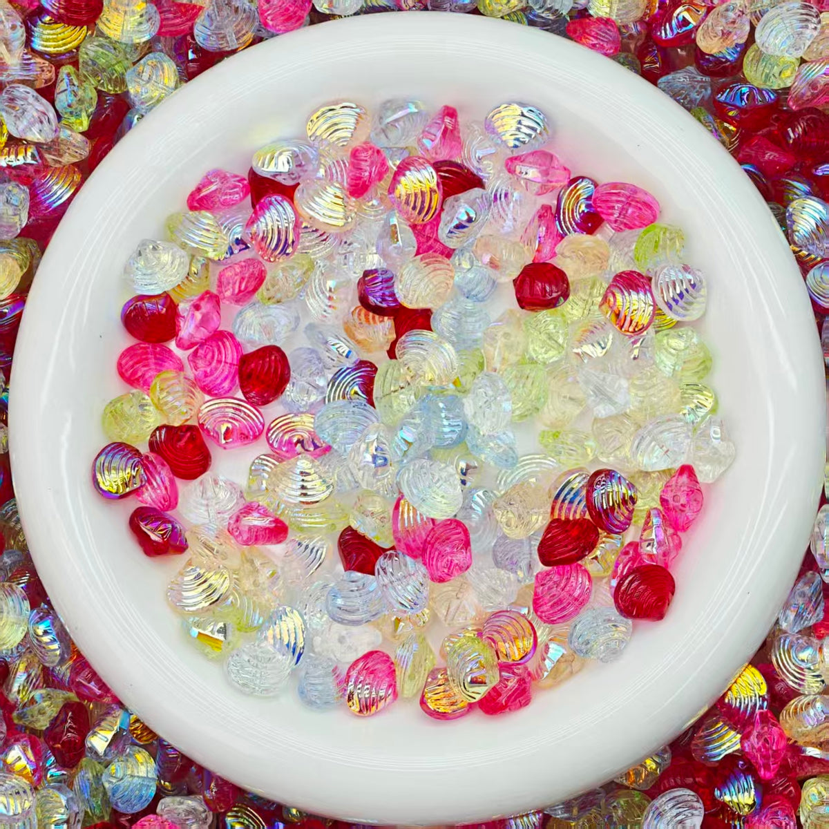 High quality Blingbling glass beads -AB shell(for keychains, phone chains,bracelet, necklace）