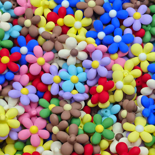 Acrylic beads - Frosted solid color flower (for beadable pens, keychains, phone chains)