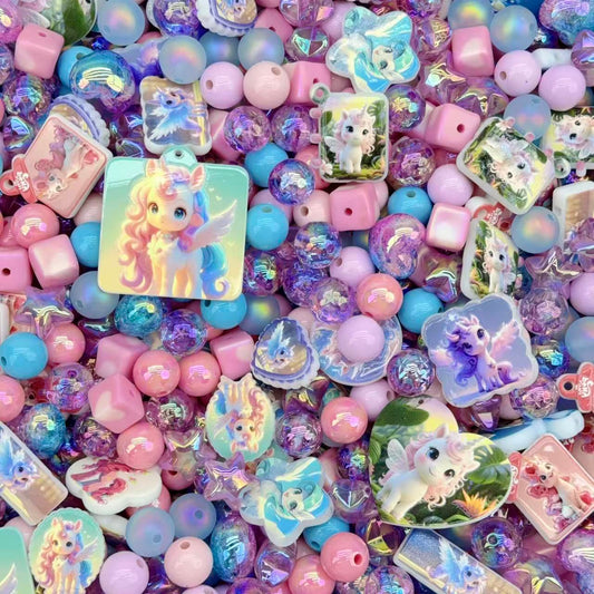 Acrylic Beads - Unicorn(for beaded pen, keychains, phone chains)