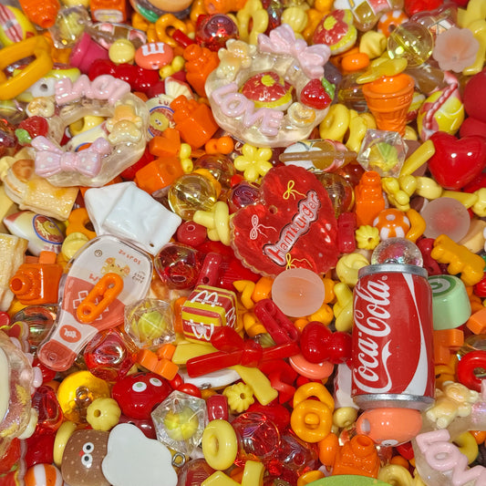 Acrylic beads-Orange Red (for beadable pens, keychains, phone chains)