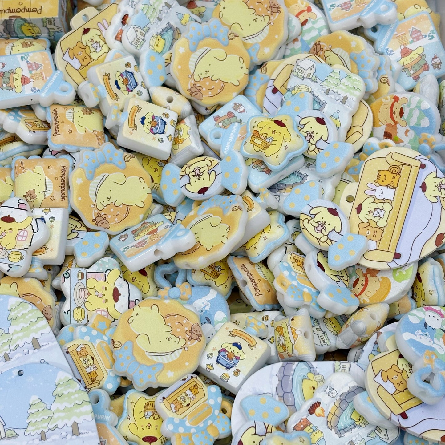 Acrylic beads-Pompompurin (for beadable pens, keychains, phone chains)