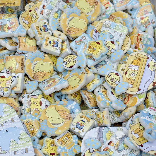 Acrylic beads-Pompompurin (for beadable pens, keychains, phone chains)