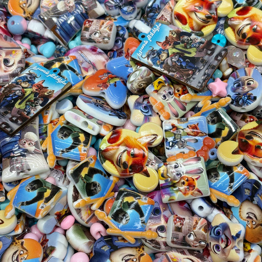 Acrylic beads-Zootopia (for beadable pens, keychains, phone chains)