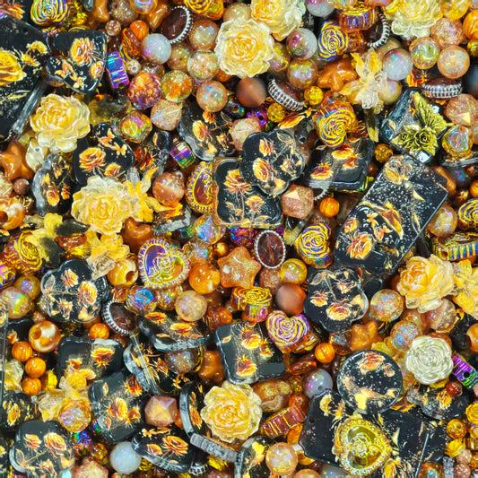 Acrylic Beads -Gold roses (for beaded pen, keychains, phone chains)