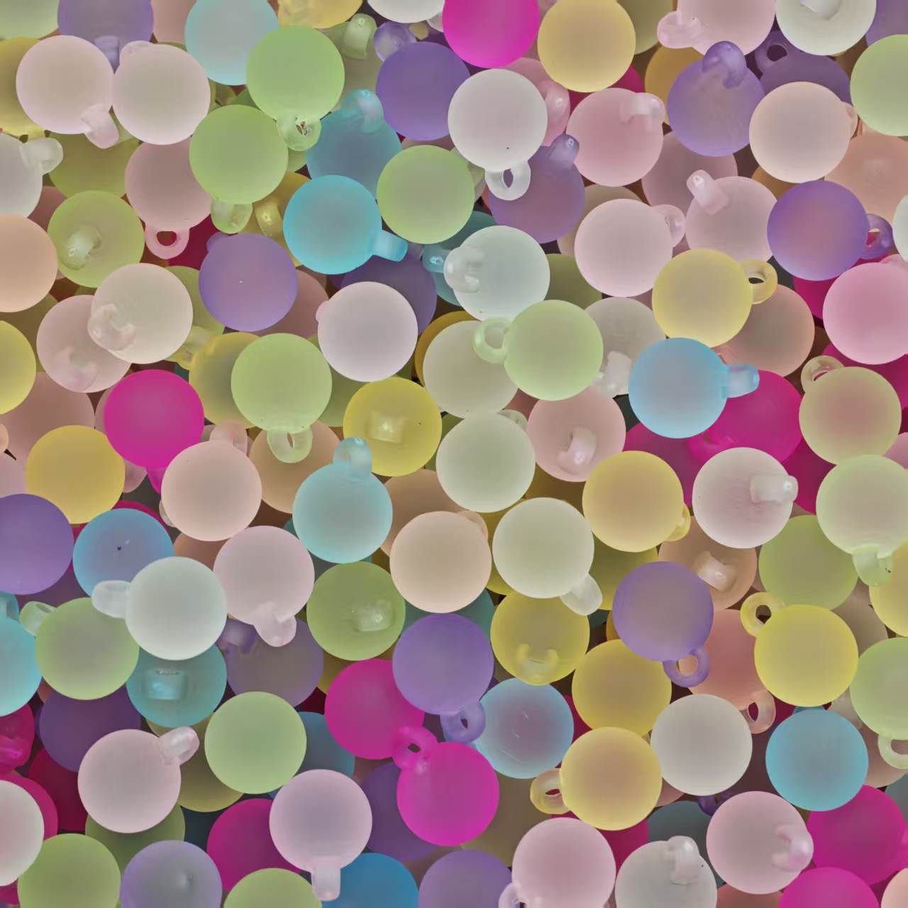 Acrylic beads - Frosted hanging hole (for beadable pens, keychains, phone chains)