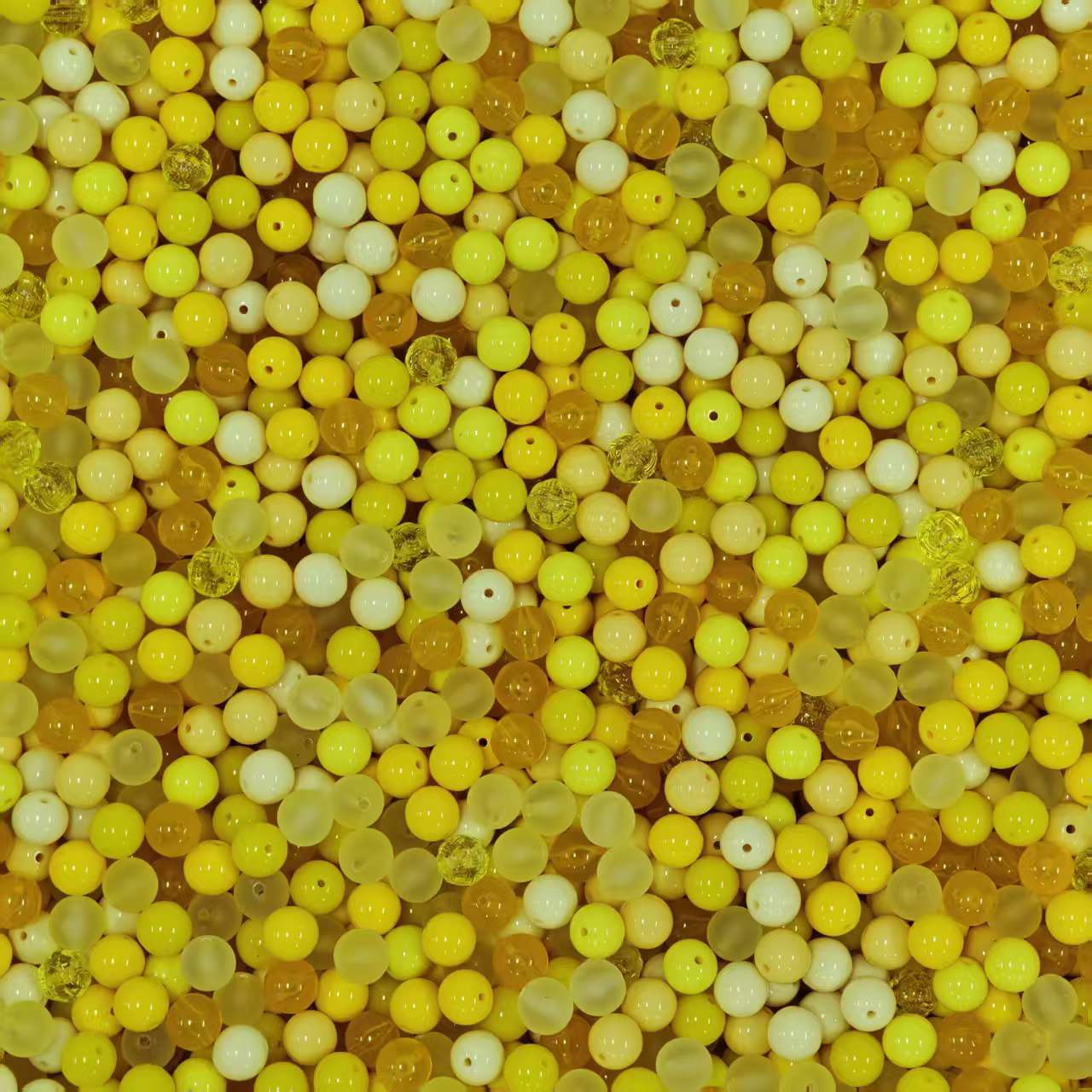 Acrylic Beads -12mm Yellow (for Bracelet, necklace, keychains, phone chains)