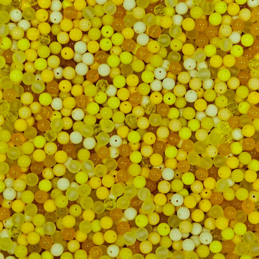 Acrylic Beads -12mm Yellow (for Bracelet, necklace, keychains, phone chains)