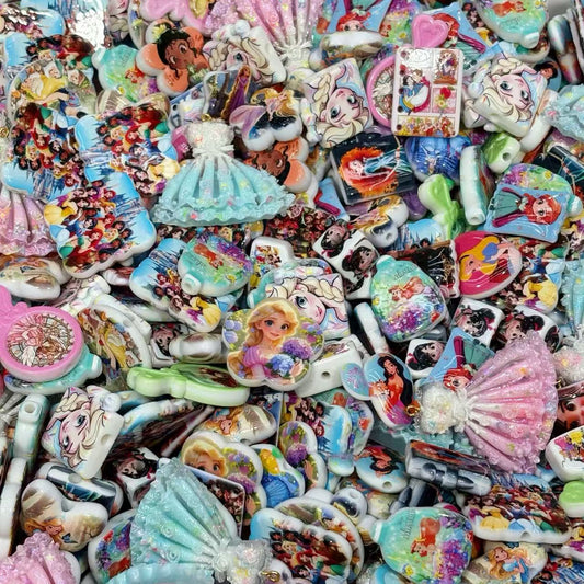 Acrylic beads-Disney Princess (for beadable pens, keychains, phone chains)