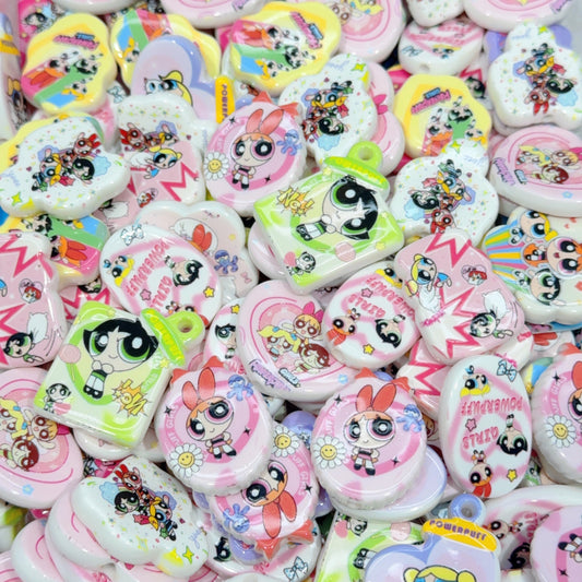 (LAST ONE) Acrylic beads-The Powerpuff Girls (for beadable pens, keychains, phone chains)