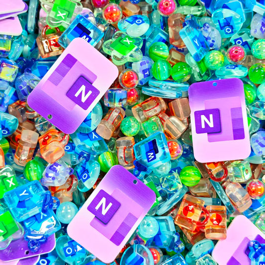 Acrylic Beads -Microsoft (for beadable pens, keychains, phone chains)