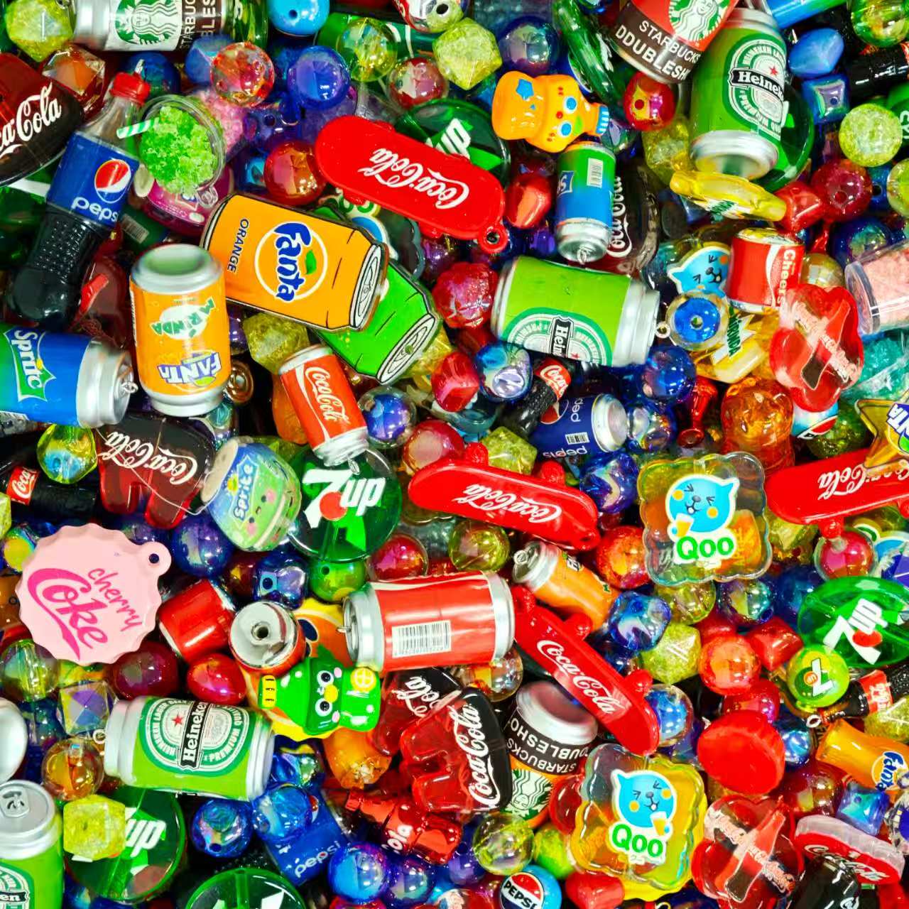 Acrylic Beads -Beverage mix (for beaded pen, keychains, phone chains)