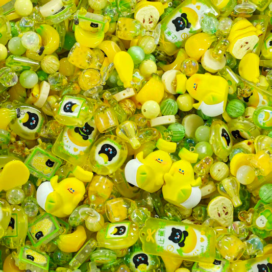 Acrylic Beads -Banana cat (for beaded pen, keychains, phone chains)